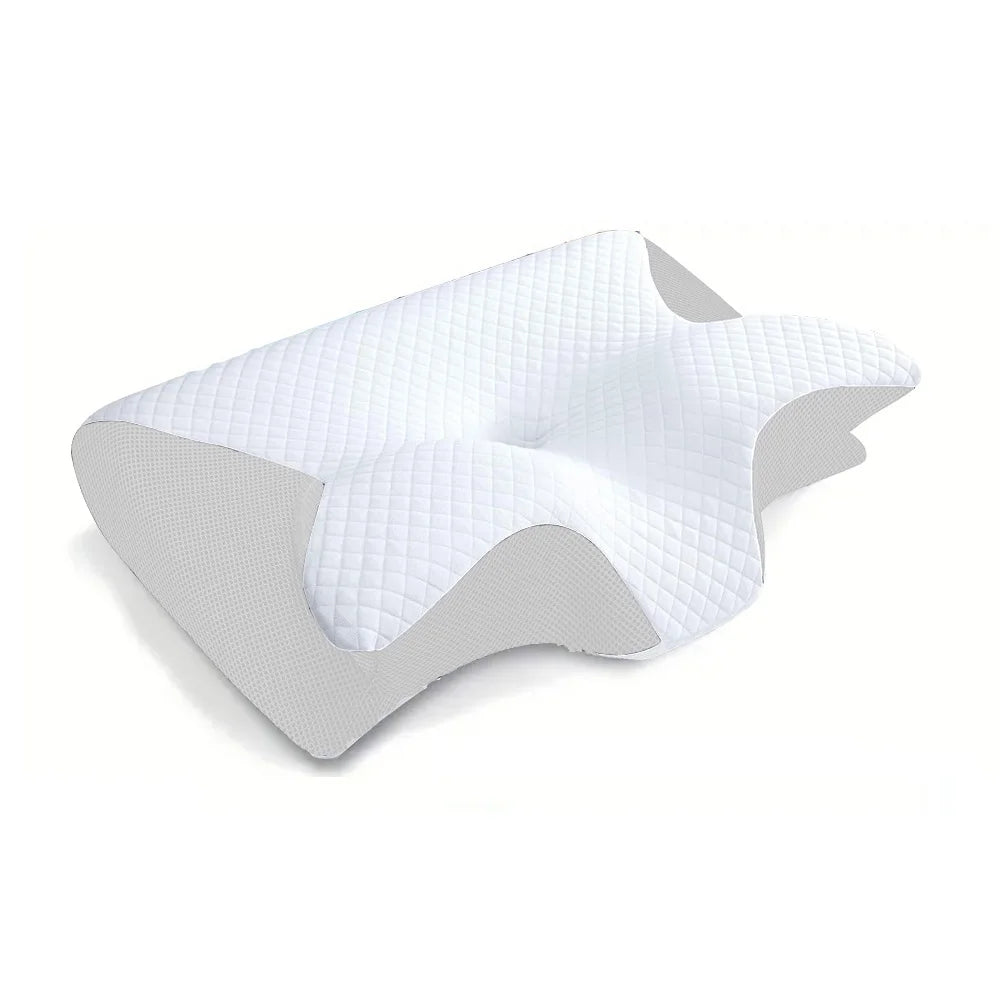 Memory Foam Cervical Support Pillow - Light Gray
