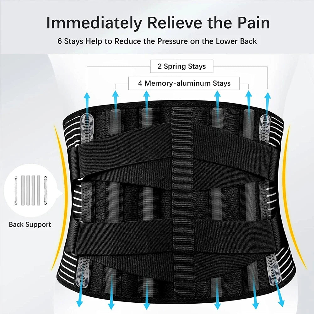 AirFlex Lumbar Brace - Black and red