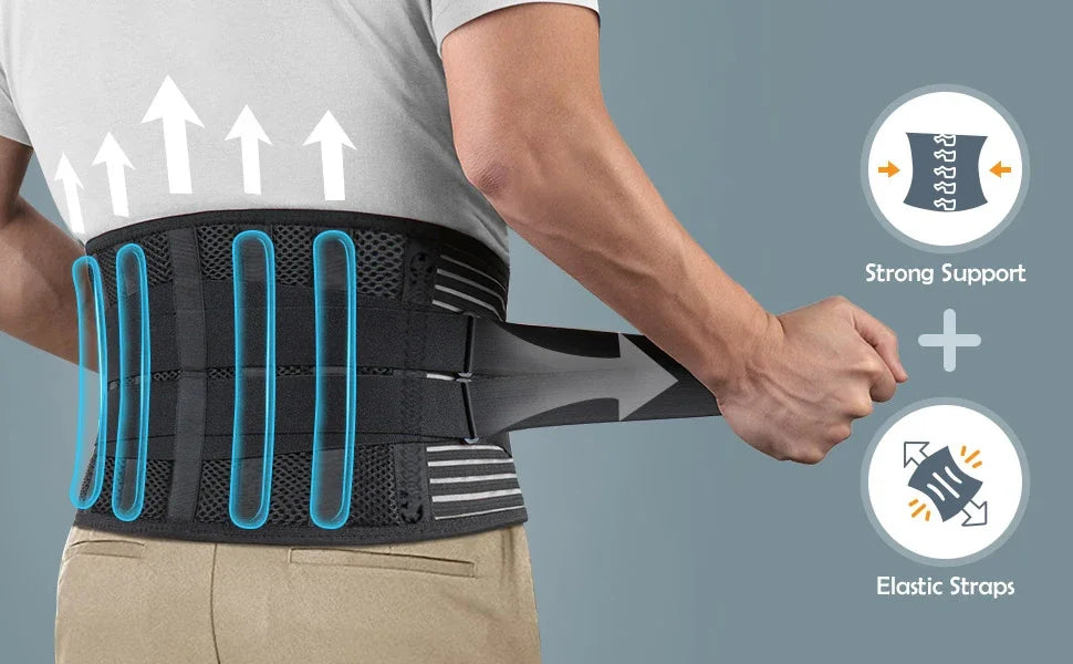 AirFlex Lumbar Brace - Black and red
