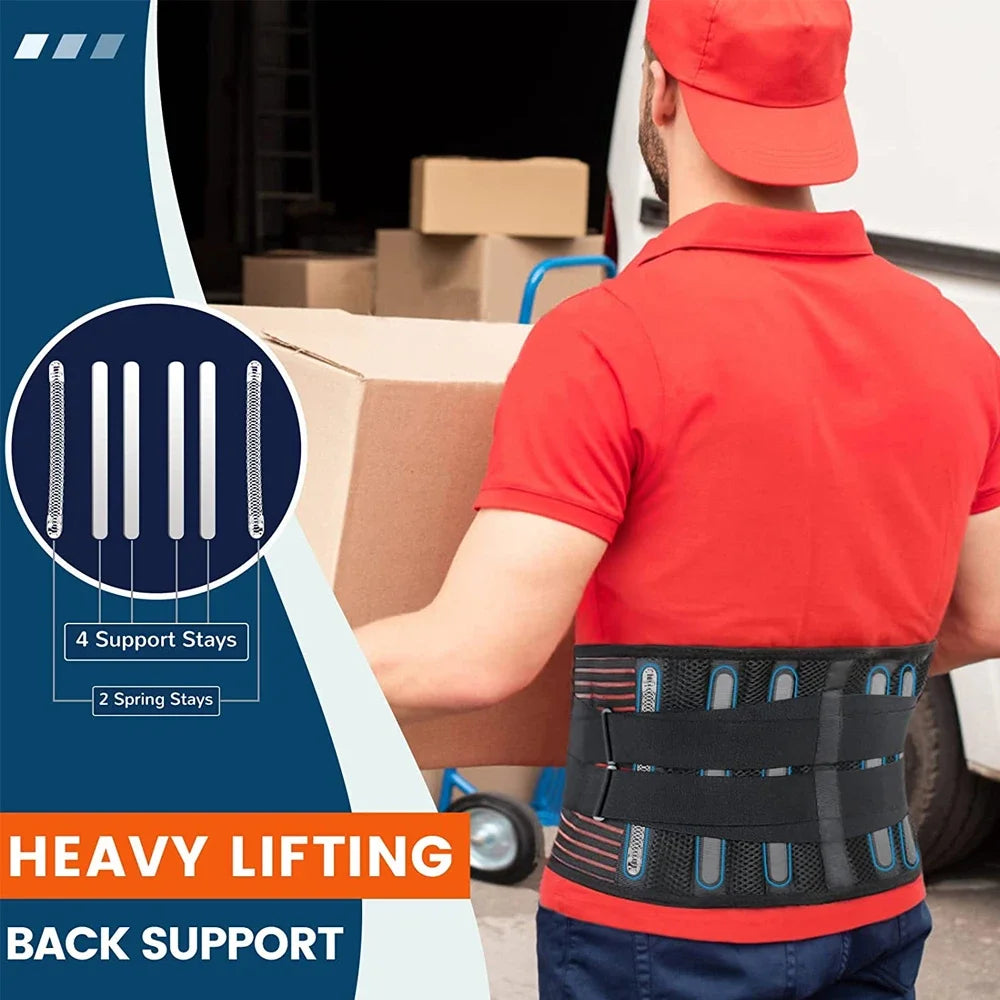 AirFlex Lumbar Brace - Black and red