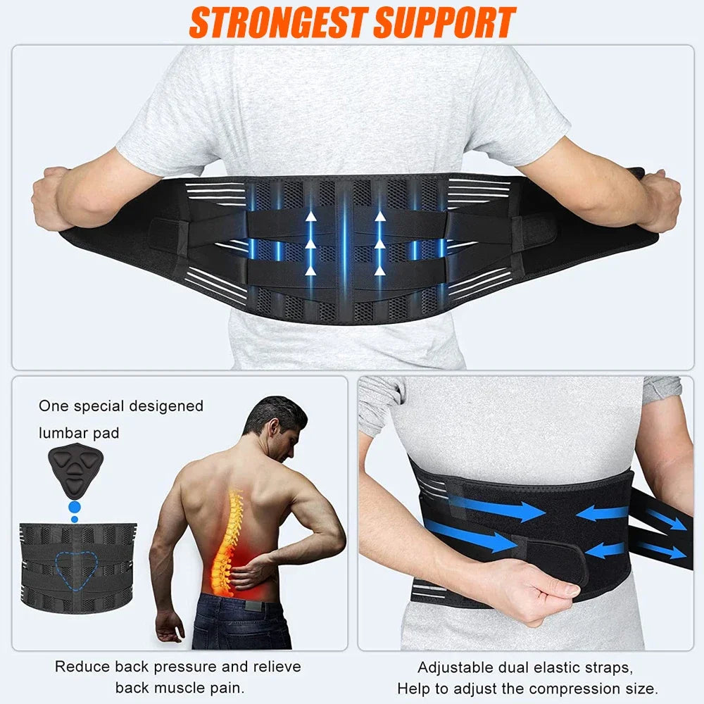 AirFlex Lumbar Brace - Black and red