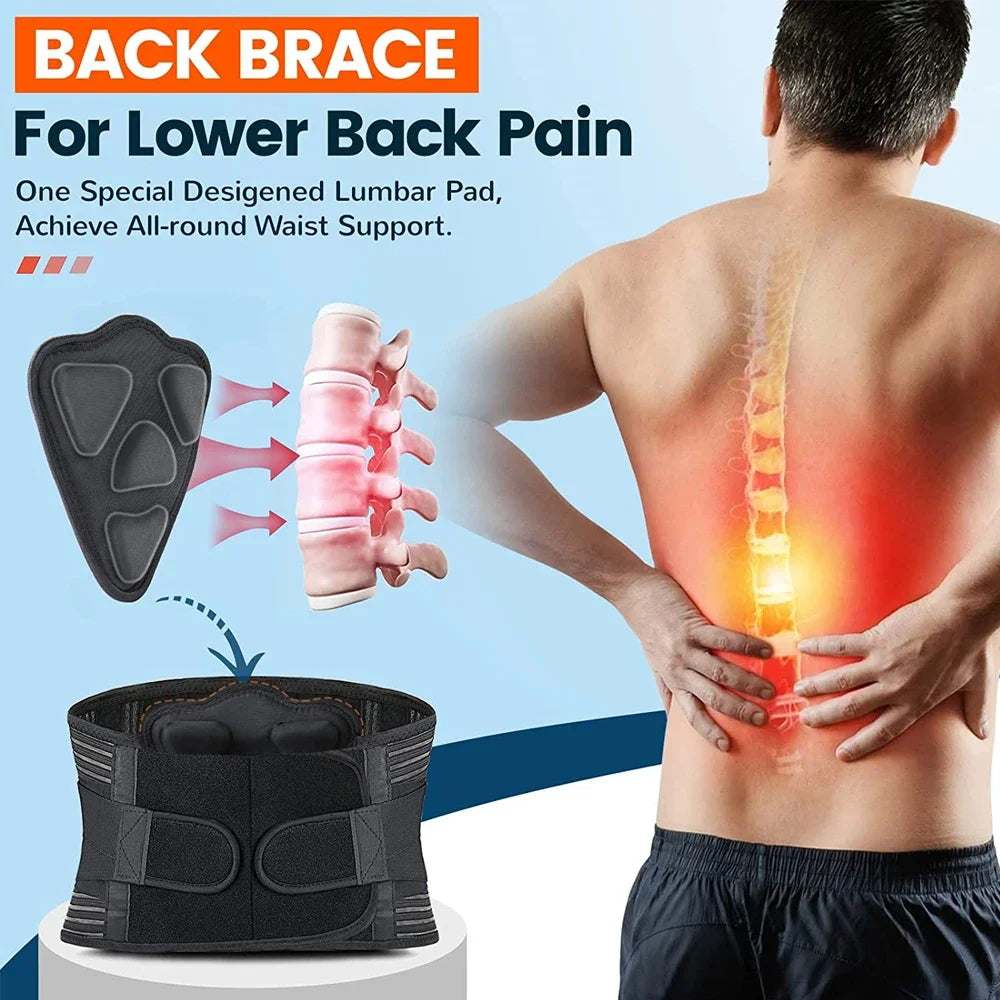 AirFlex Lumbar Brace - Black and red