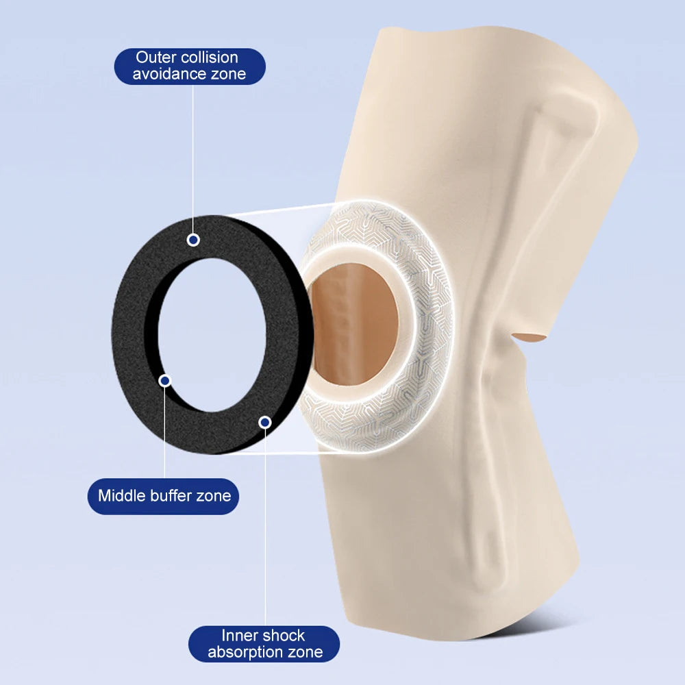 Thin Compression Knee Sleeve with Patella Pad - Blue