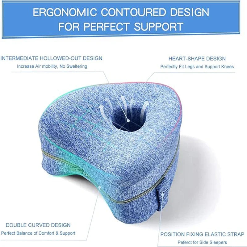 Memory Foam Knee Support Pillow - Light Gray