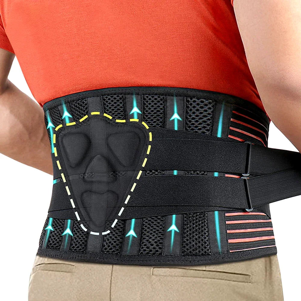 AirFlex Lumbar Brace - Black and red