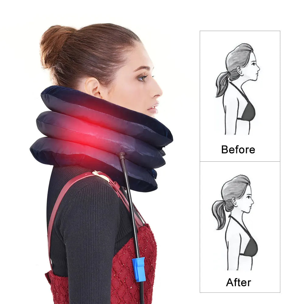 Inflatable Neck Traction Device - Coffee