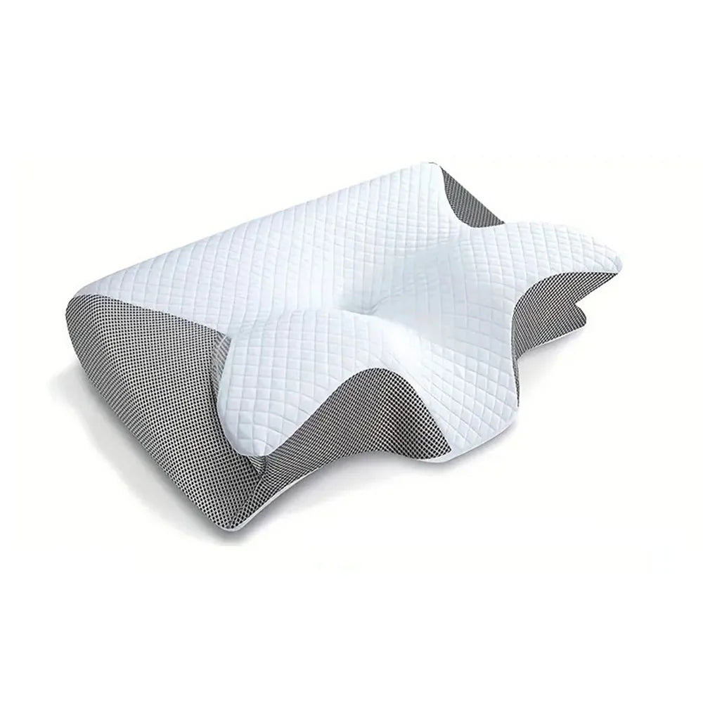 Memory Foam Cervical Support Pillow - Light Gray