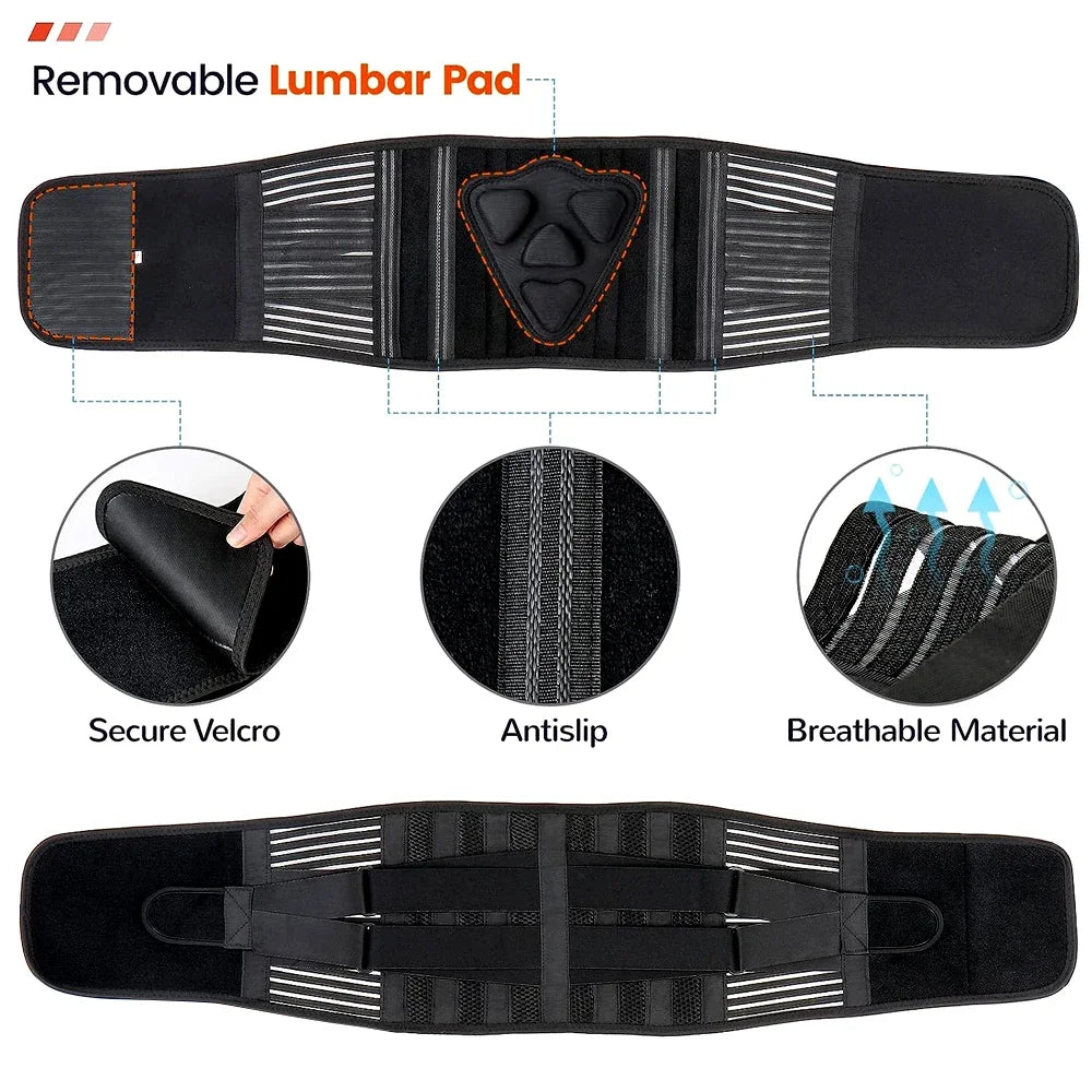 AirFlex Lumbar Brace - Black and red